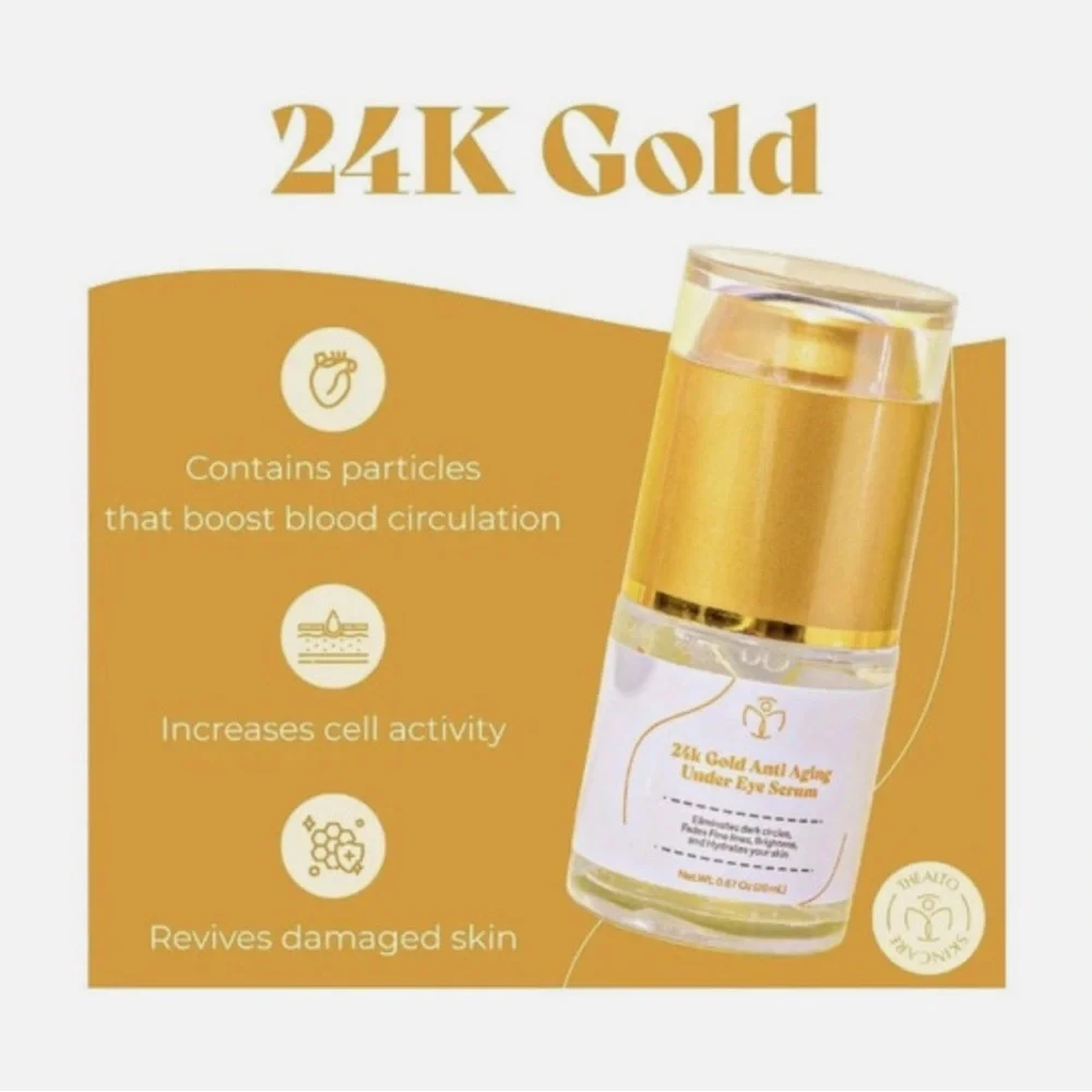 ✨ THEALTO 24K Gold Anti-Aging Under Eye Serum 20 mL | Dark Circles Fine Lines